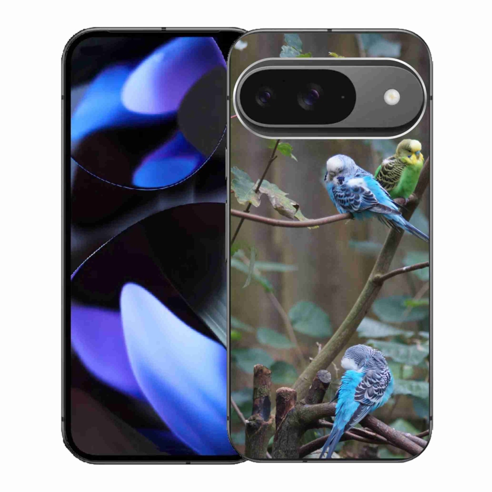 Gélový kryt mmCase na Google Pixel 9 - papagáje na vetve