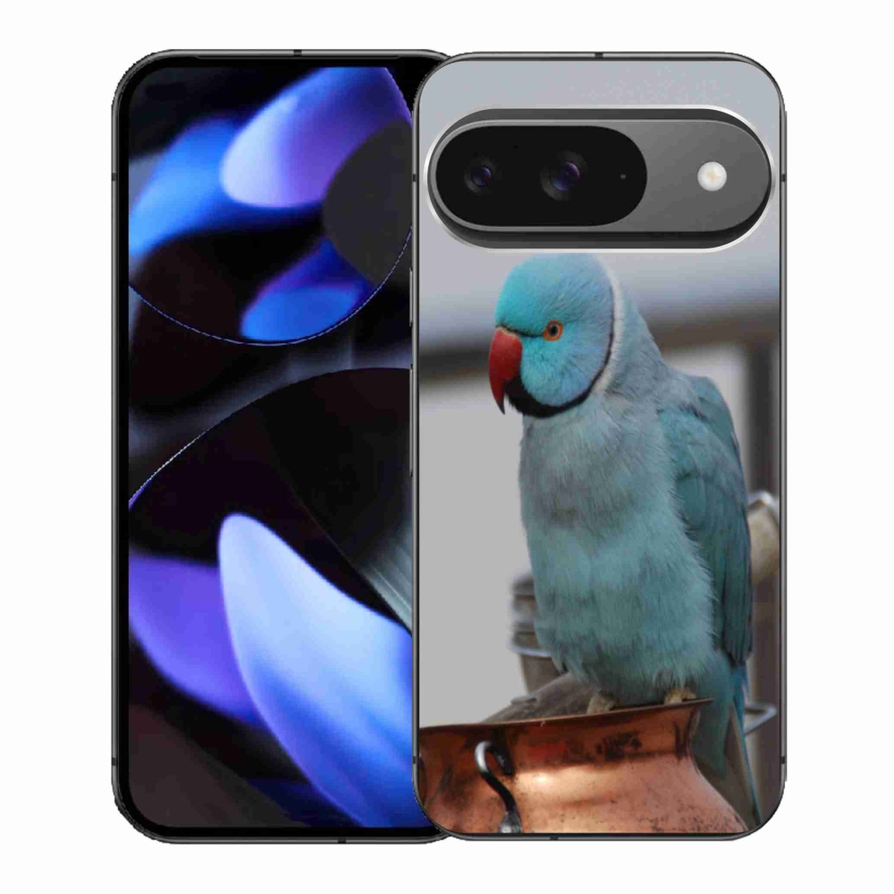 Gélový kryt mmCase na Google Pixel 9 - papagáj alexander modrý
