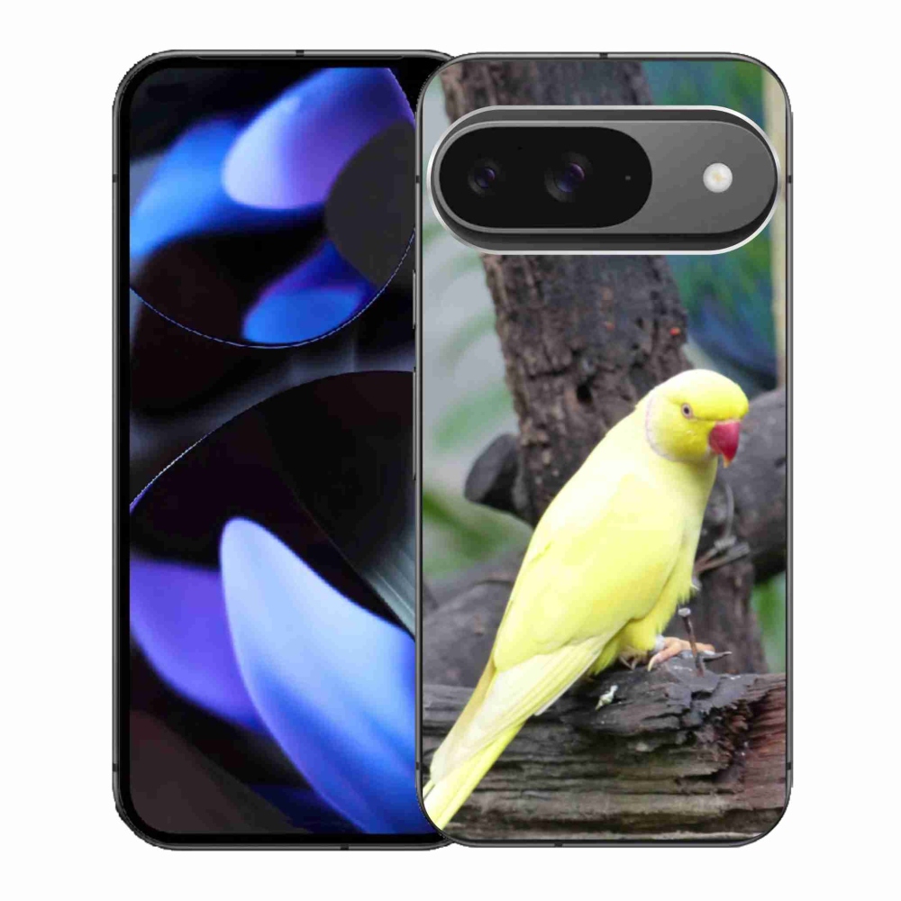 Gélový kryt mmCase na Google Pixel 9 - papagáj alexander žltý