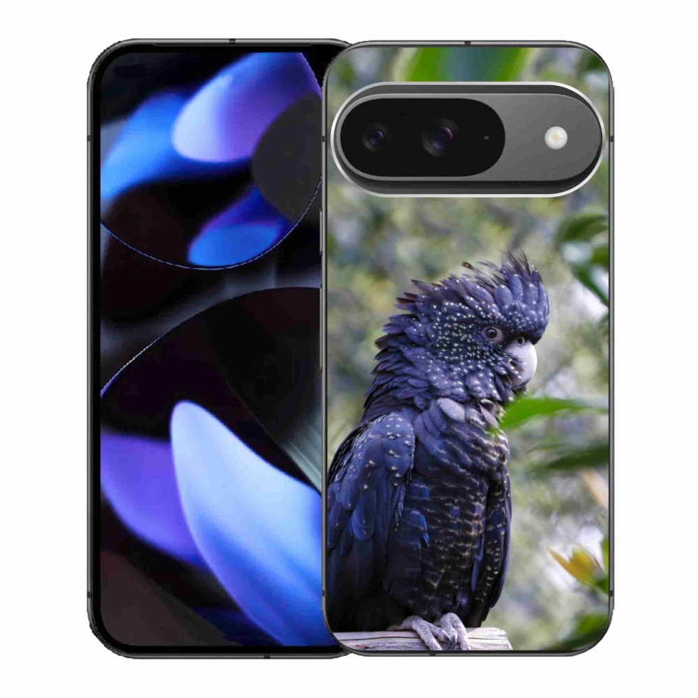 Gélový kryt mmCase na Google Pixel 9 - papagáj kakadu čierny
