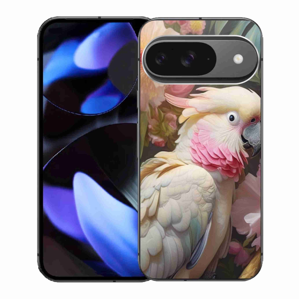 Gélový kryt mmCase na Google Pixel 9 - papagáj kakadu ružový 2