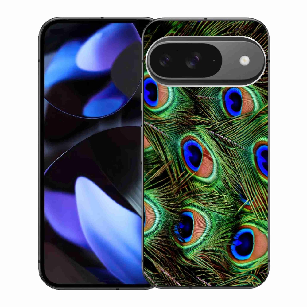 Gélový kryt mmCase na Google Pixel 9 - pávie perie
