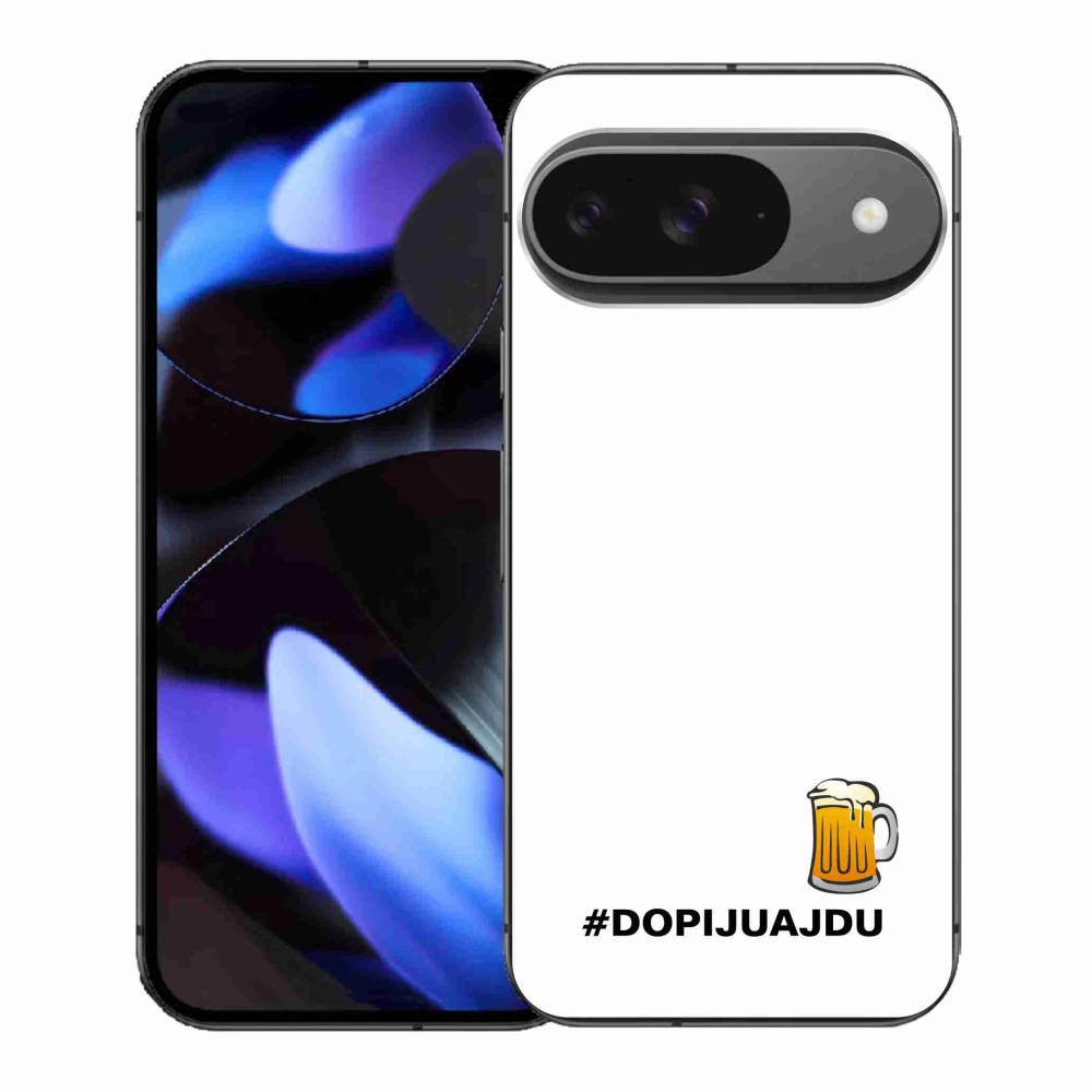 Gélový kryt mmCase na Google Pixel 9 - pivný motív 1 biele pozadie
