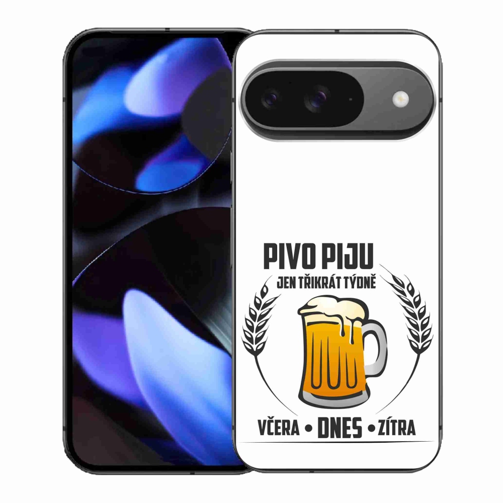 Gélový kryt mmCase na Google Pixel 9 - pivný motív biele pozadie