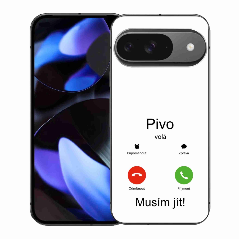 Gélový kryt mmCase na Google Pixel 9 - pivo volá biele pozadie