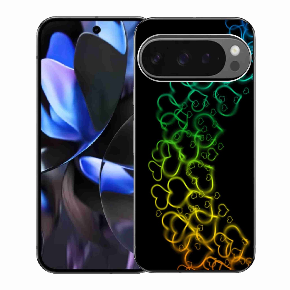 Gélový kryt mmCase na Google Pixel 9 Pro - farebné srdiečka