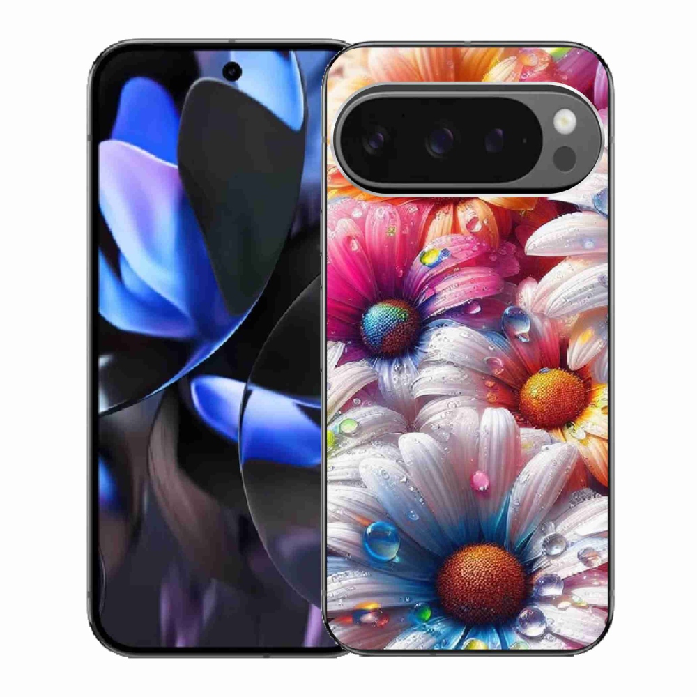 Gélový kryt mmCase na Google Pixel 9 Pro - farebné margaréty