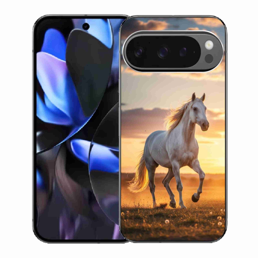 Gélový kryt mmCase na Google Pixel 9 Pro - bežiaci biely kôň 2