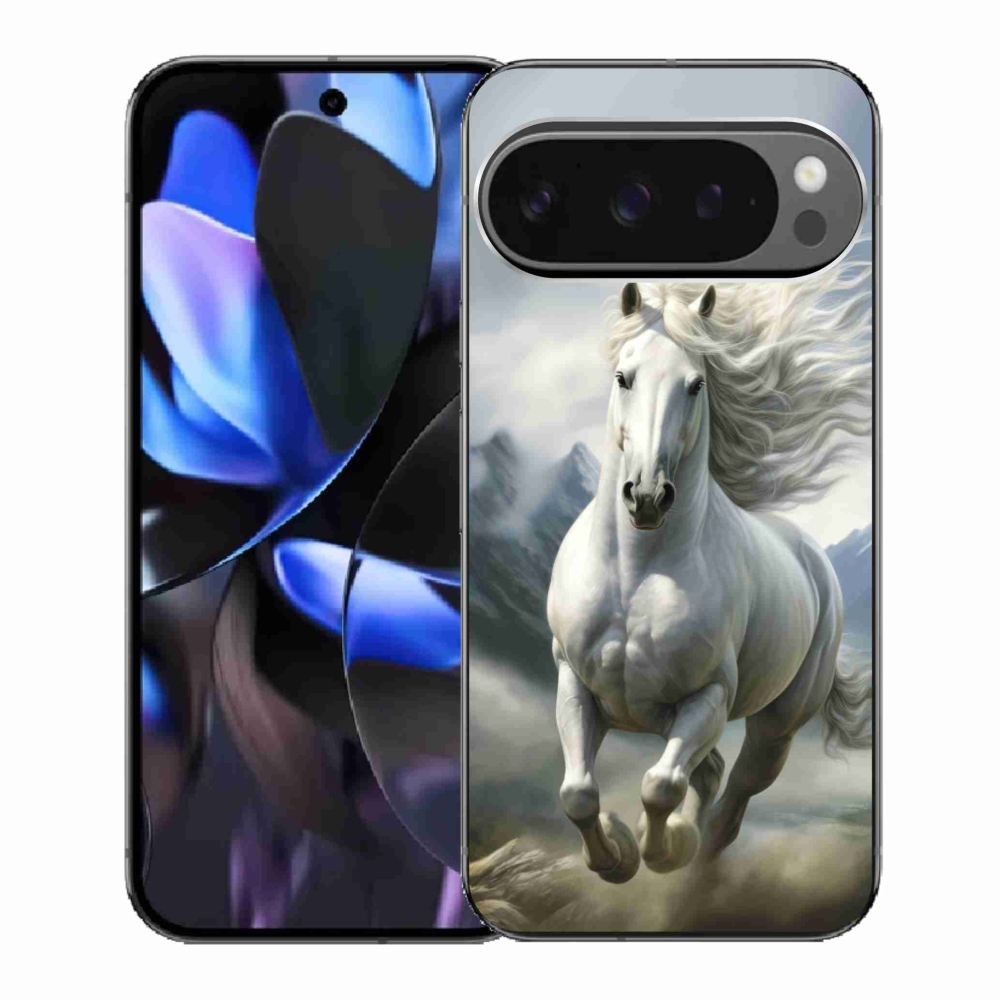 Gélový kryt mmCase na Google Pixel 9 Pro - bežiaci biely kôň 3