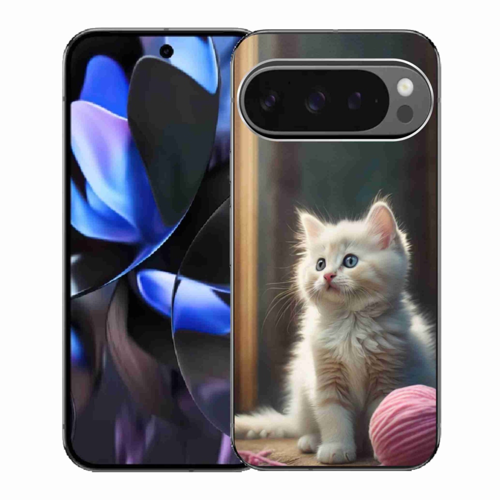 Gélový kryt mmCase na Google Pixel 9 Pro - biele mačiatko 2