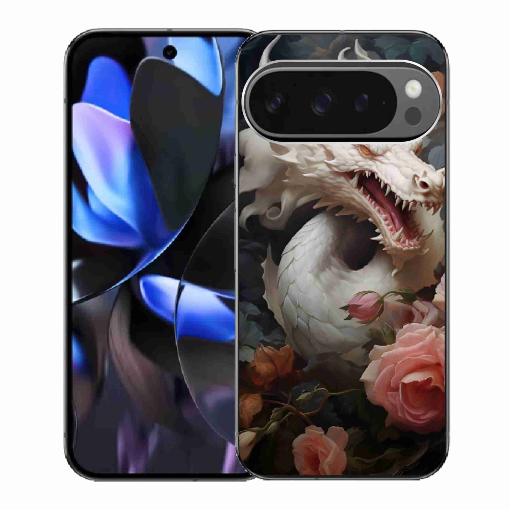 Gélový kryt mmCase na Google Pixel 9 Pro - biely drak