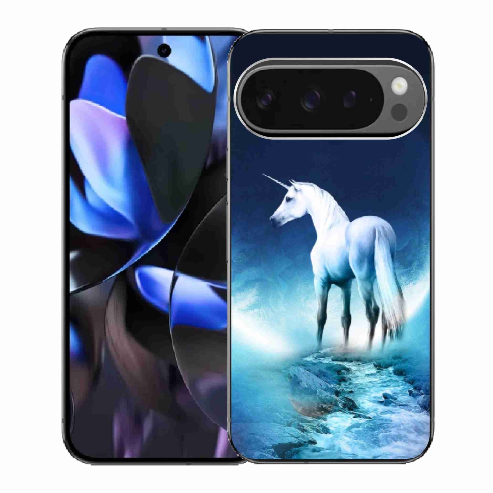 Gélový kryt mmCase na Google Pixel 9 Pro - biely jednorožec