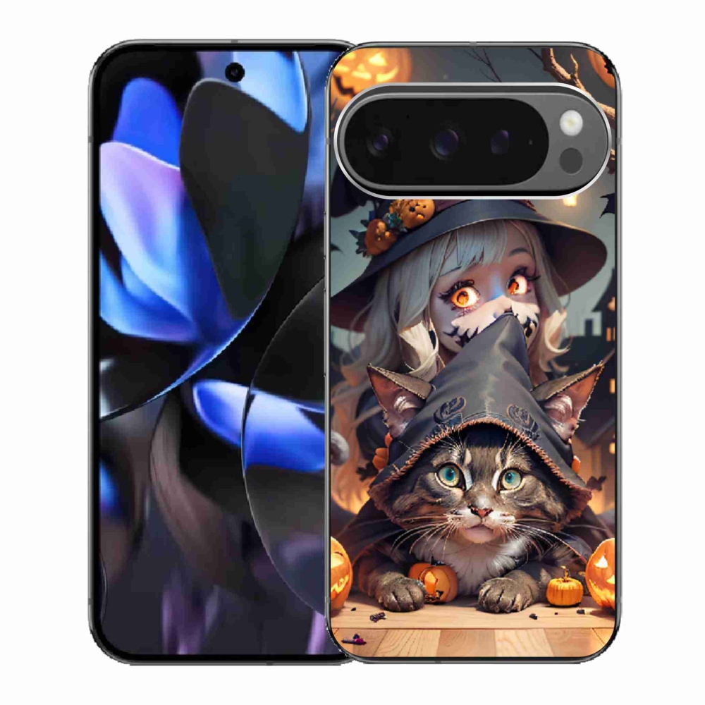 Gélový kryt mmCase na Google Pixel 9 Pro - čarodejnice s mačkou