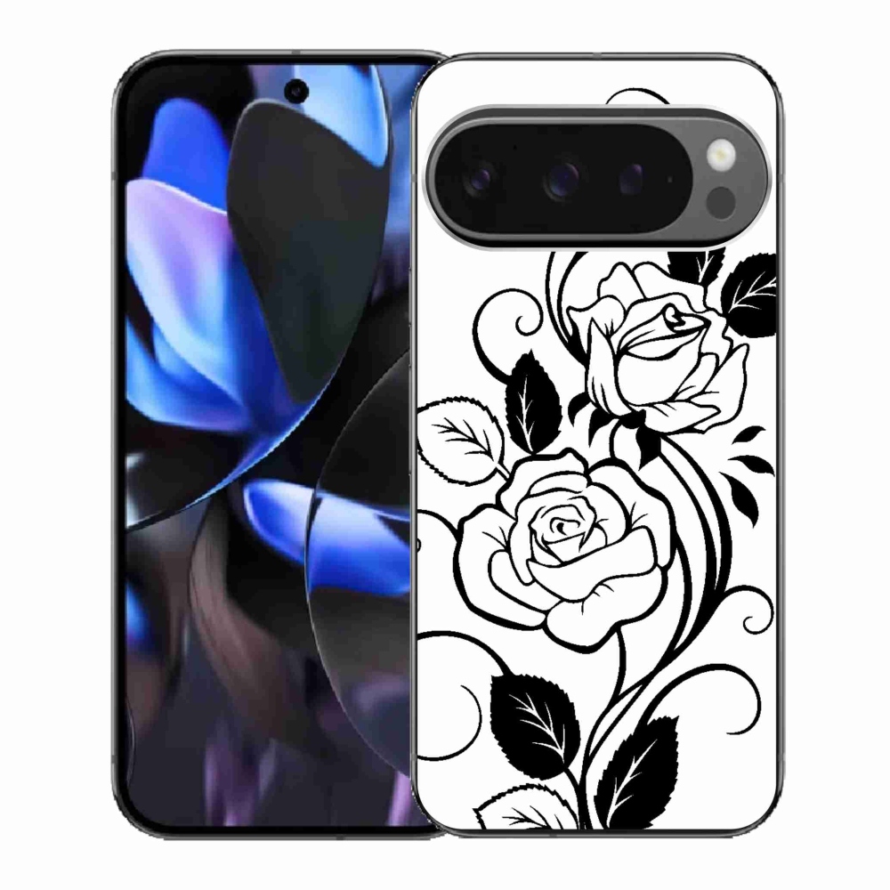 Gélový kryt mmCase na Google Pixel 9 Pro - čiernobiela ruža