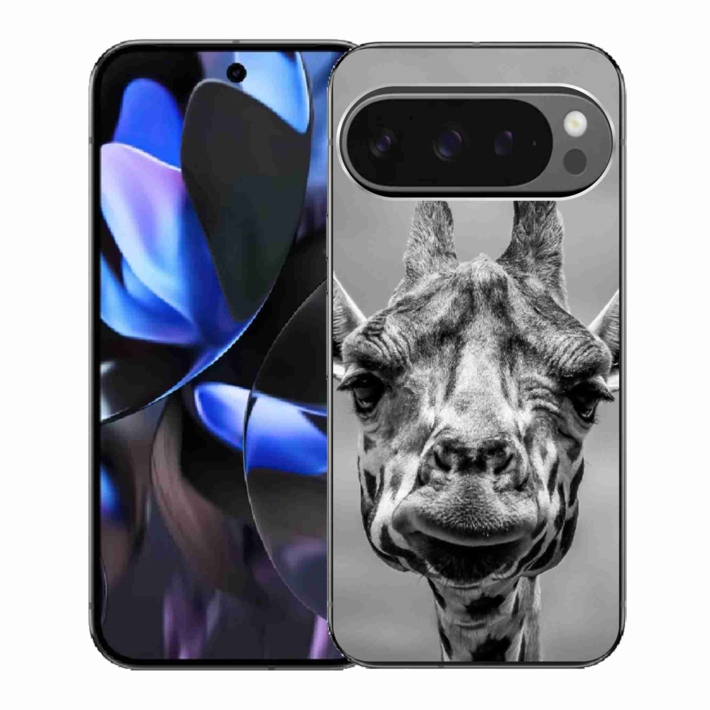 Gélový kryt mmCase na Google Pixel 9 Pro - čiernobiela žirafa