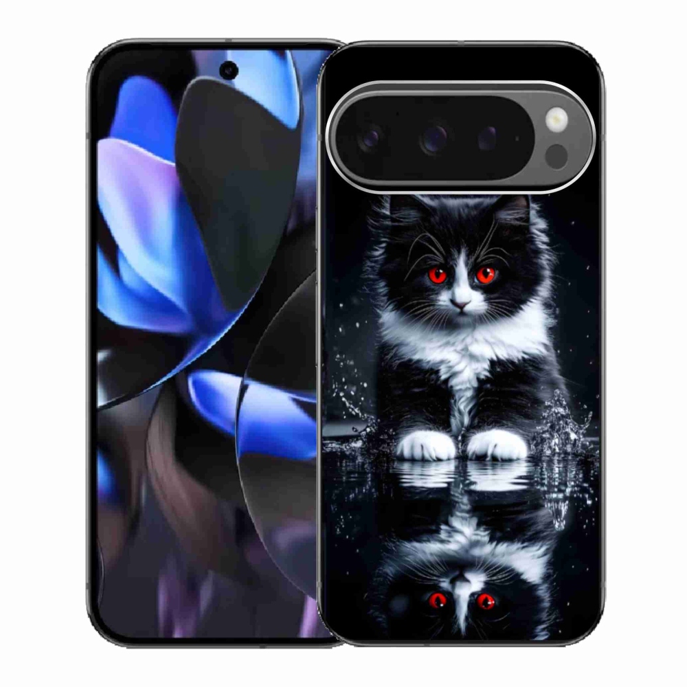 Gélový kryt mmCase na Google Pixel 9 Pro - čiernobiele mačiatko