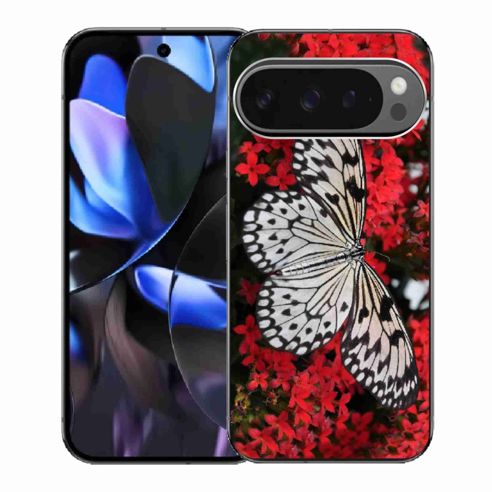 Gélový kryt mmCase na Google Pixel 9 Pro - čiernobiely motýľ 1
