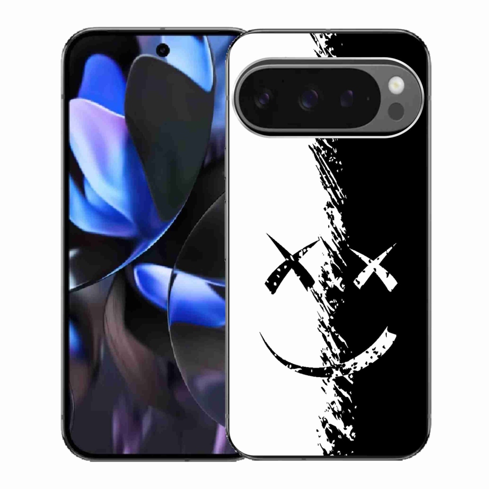 Gélový kryt mmCase na Google Pixel 9 Pro - čiernobiely smajlík