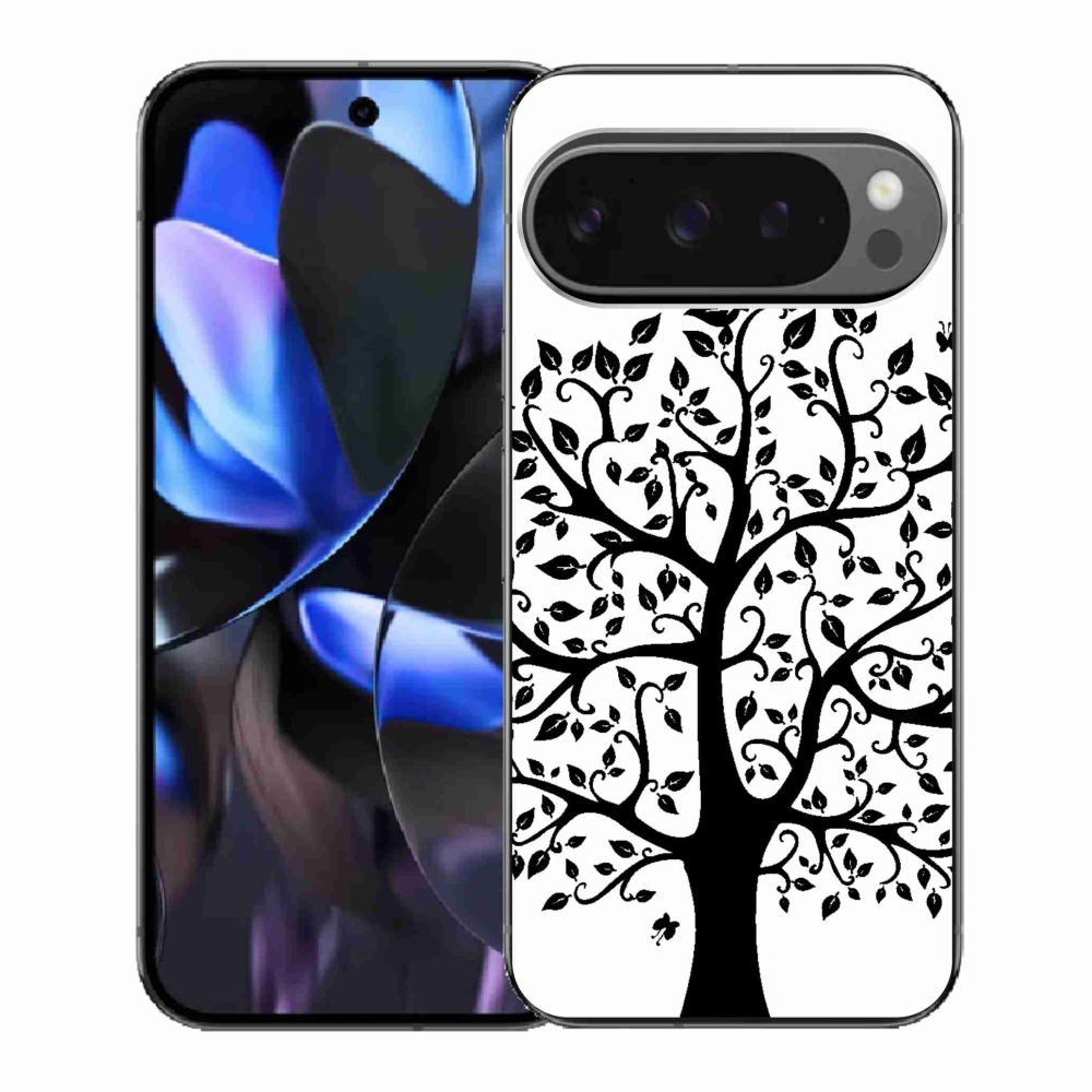 Gélový kryt mmCase na Google Pixel 9 Pro - čiernobiely strom