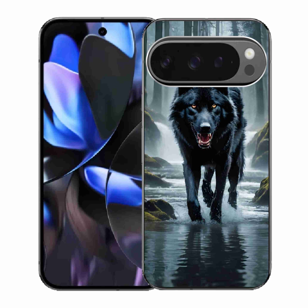 Gélový kryt mmCase na Google Pixel 9 Pro - čierny vlk