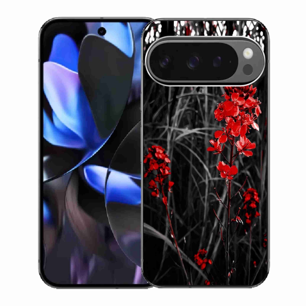 Gélový kryt mmCase na Google Pixel 9 Pro - červená rastlina