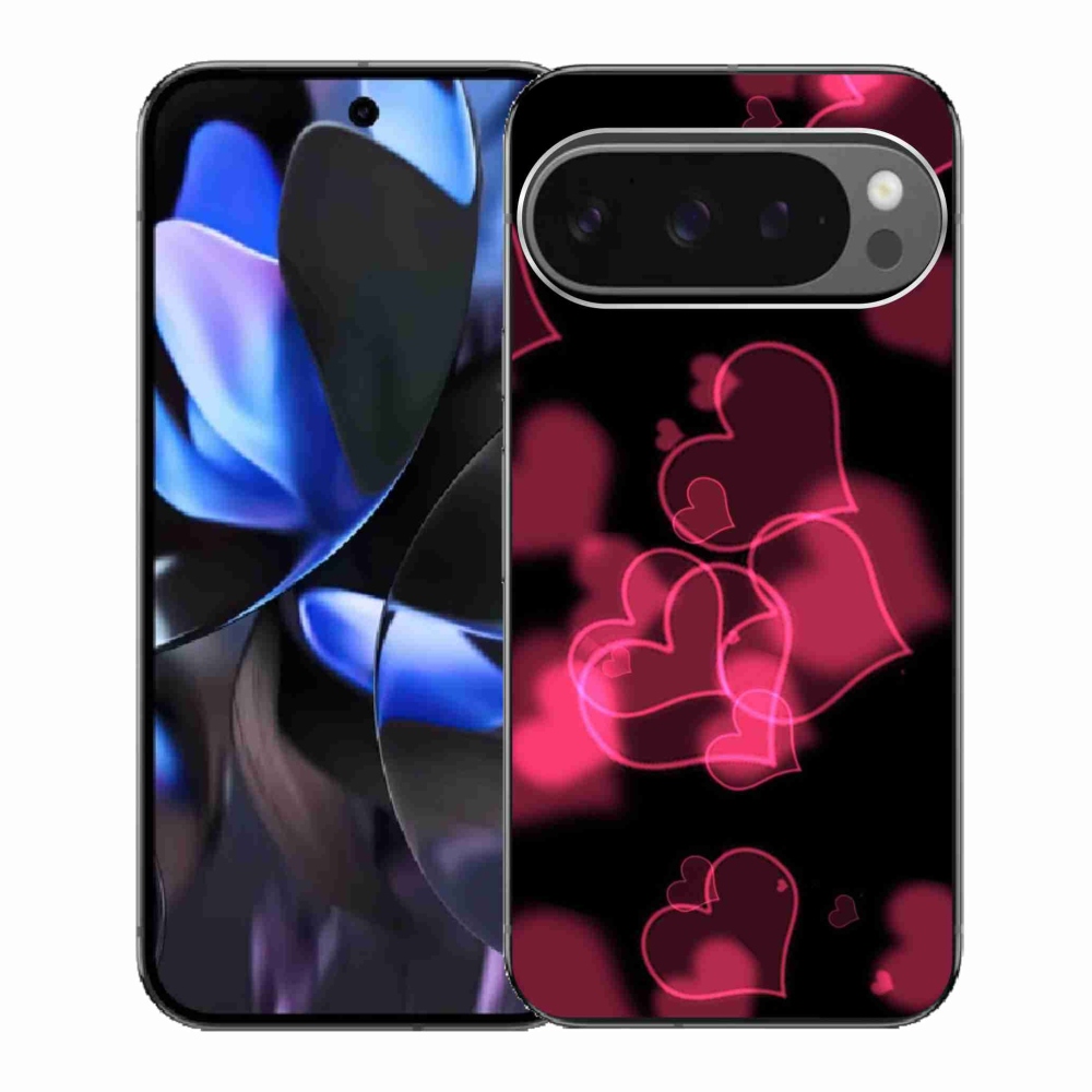 Gélový kryt mmCase na Google Pixel 9 Pro - červené srdiečka