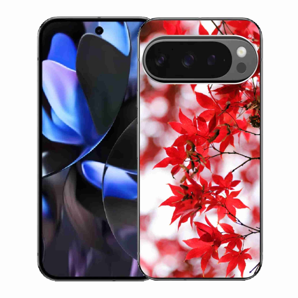Gélový kryt mmCase na Google Pixel 9 Pro - červené listy