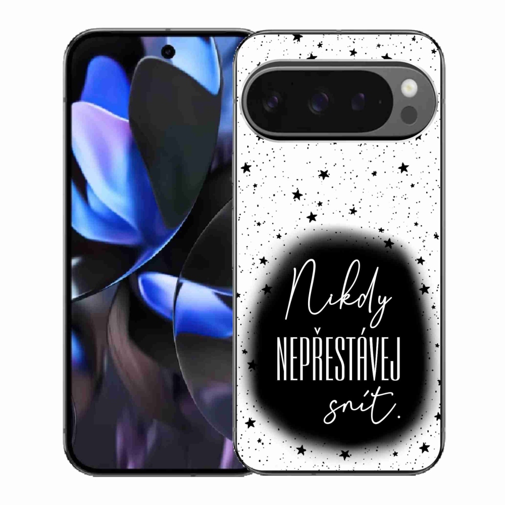 Gélový kryt mmCase na Google Pixel 9 Pro - citát 1 čiernobiele pozadie