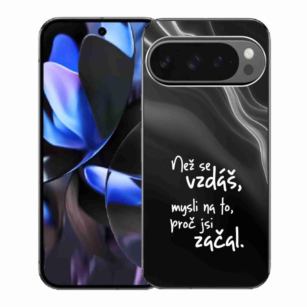 Gélový kryt mmCase na Google Pixel 9 Pro - citát 2 čierne pozadie
