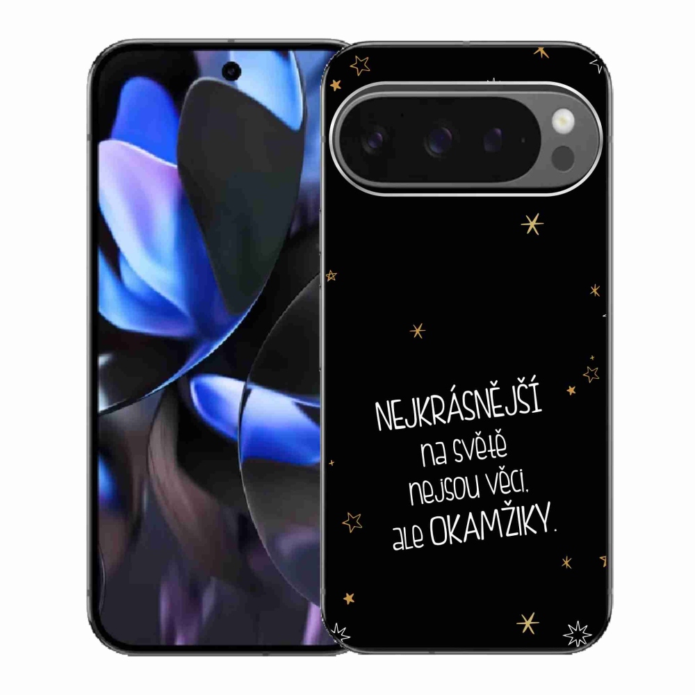 Gélový kryt mmCase na Google Pixel 9 Pro - citát 4 čierne pozadie