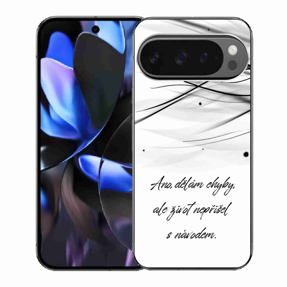 Gélový kryt mmCase na Google Pixel 9 Pro - citát biele pozadie