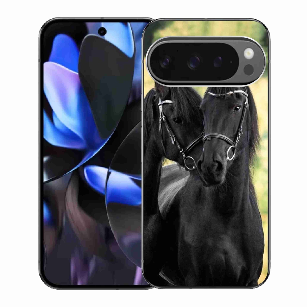 Gélový kryt mmCase na Google Pixel 9 Pro - dva čierne kone