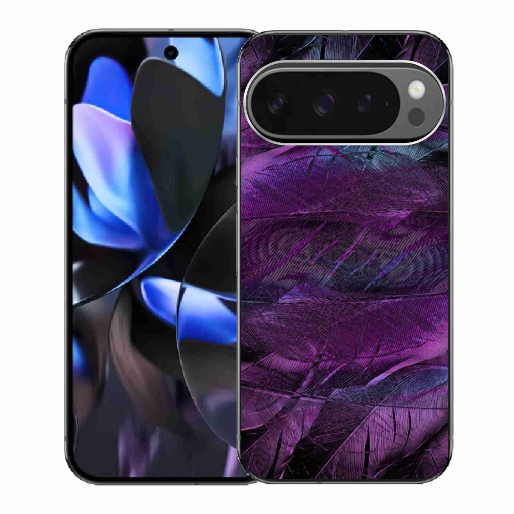 Gélový kryt mmCase na Google Pixel 9 Pro - fialové pierka