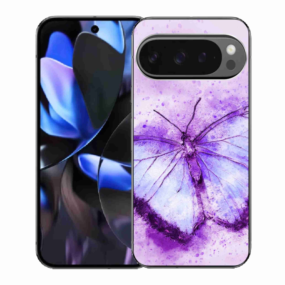 Gélový kryt mmCase na Google Pixel 9 Pro - fialový motýľ