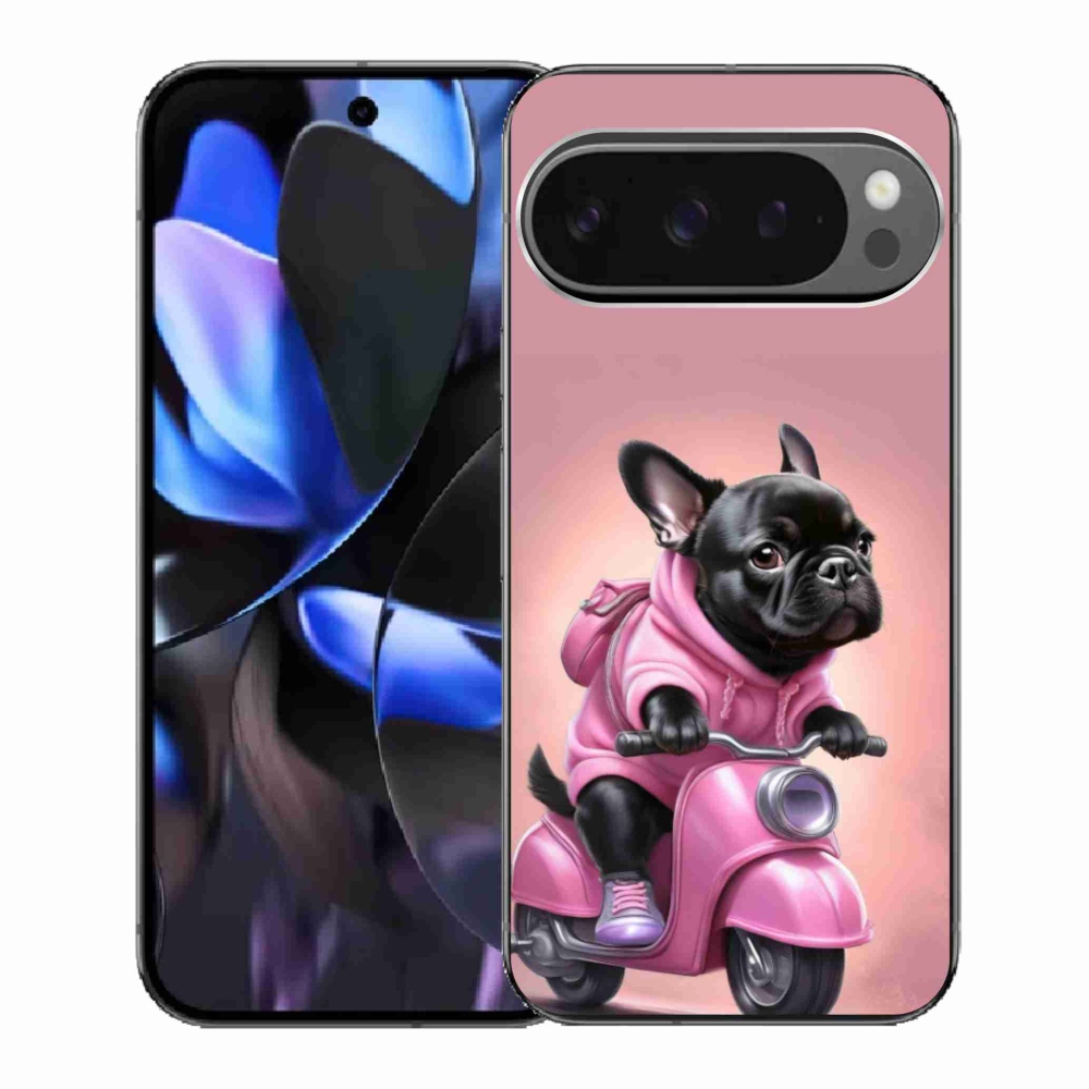 Gélový kryt mmCase na Google Pixel 9 Pro - francúzsky buldoček na skútri