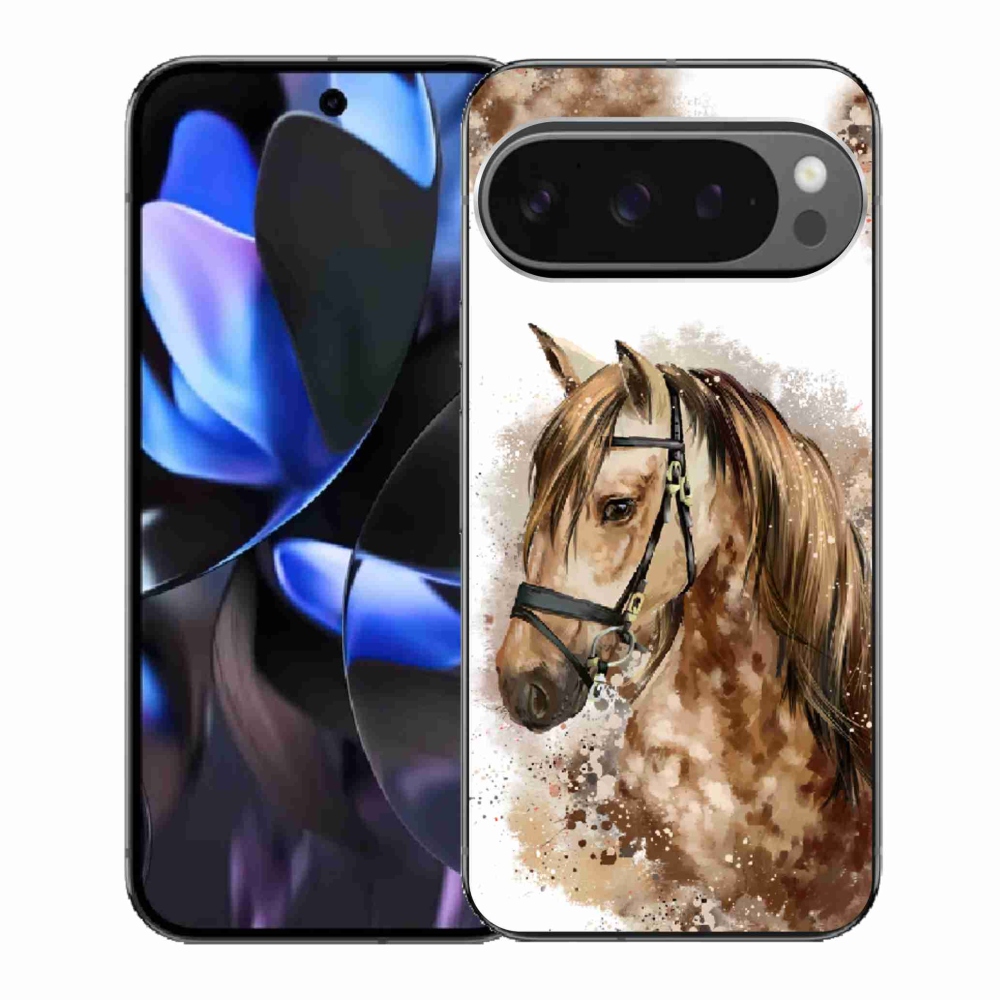 Gélový kryt mmCase na Google Pixel 9 Pro - hnedý kreslený kôň