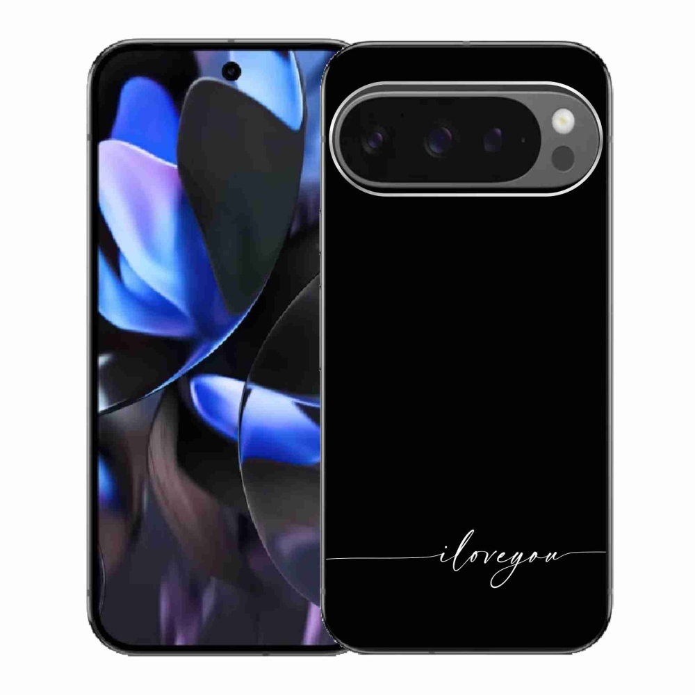 Gélový kryt mmCase na Google Pixel 9 Pro - I love you čierne pozadie
