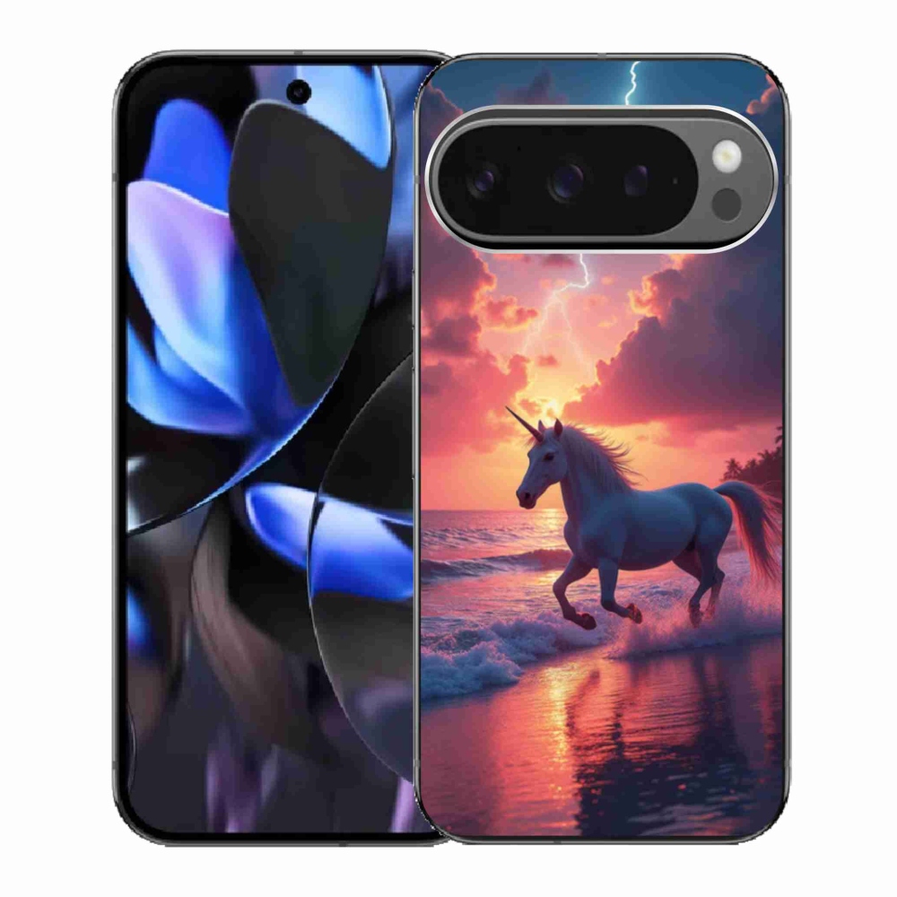 Gélový kryt mmCase na Google Pixel 9 Pro - jednorožec na pláži
