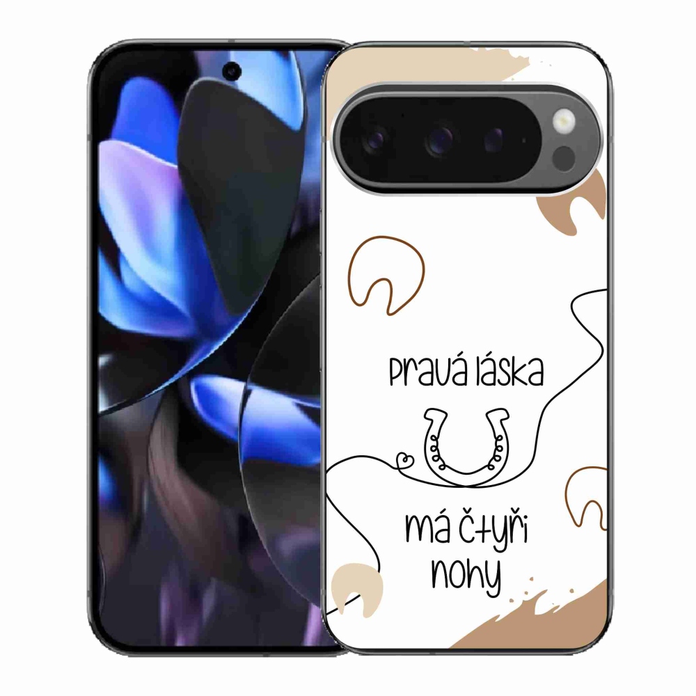 Gélový kryt mmCase na Google Pixel 9 Pro - konský motív biele pozadie