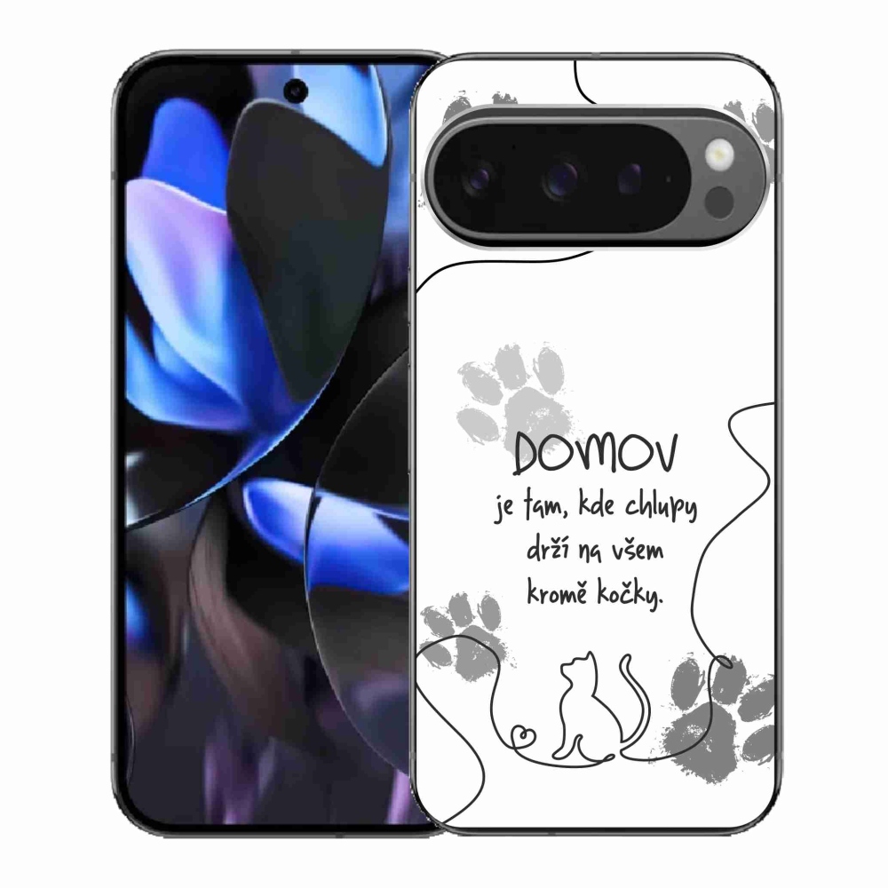 Gélový kryt mmCase na Google Pixel 9 Pro - mačacie motív biele pozadie