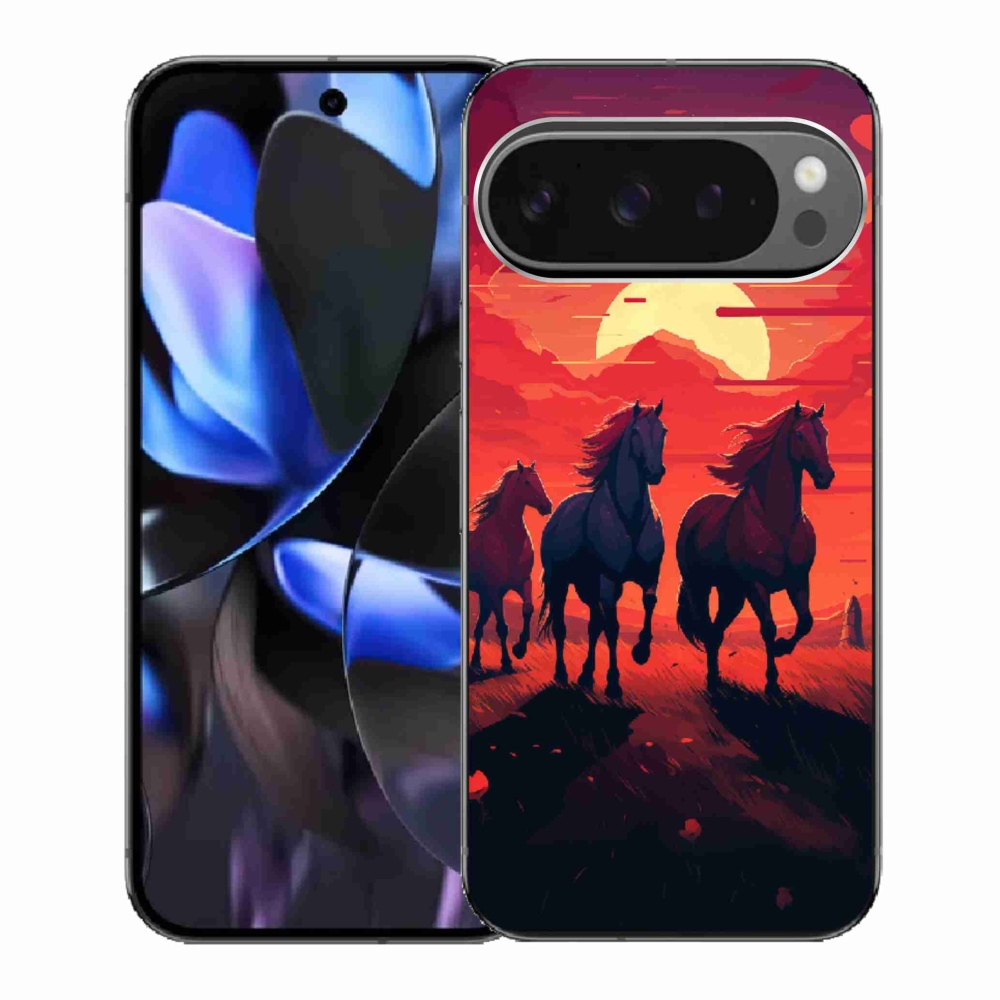 Gélový kryt mmCase na Google Pixel 9 Pro - kone a západ slnka