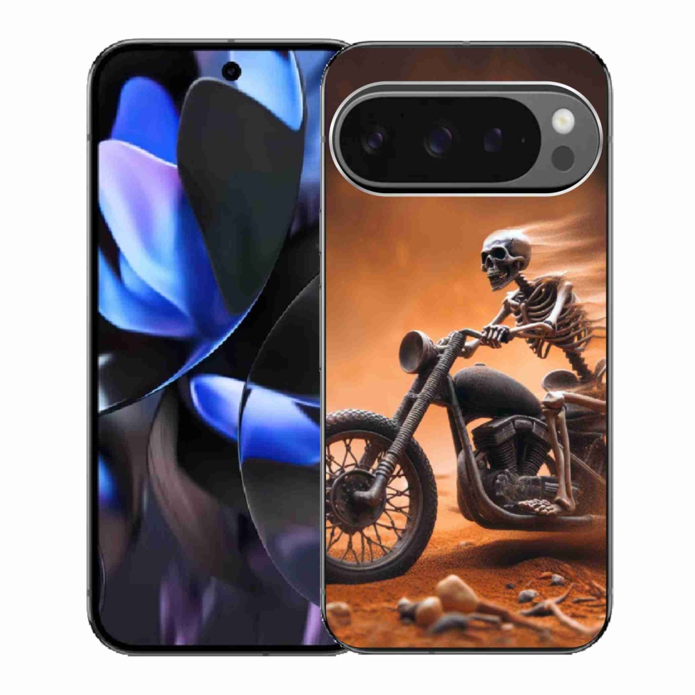 Gélový kryt mmCase na Google Pixel 9 Pro - kostra na motorke