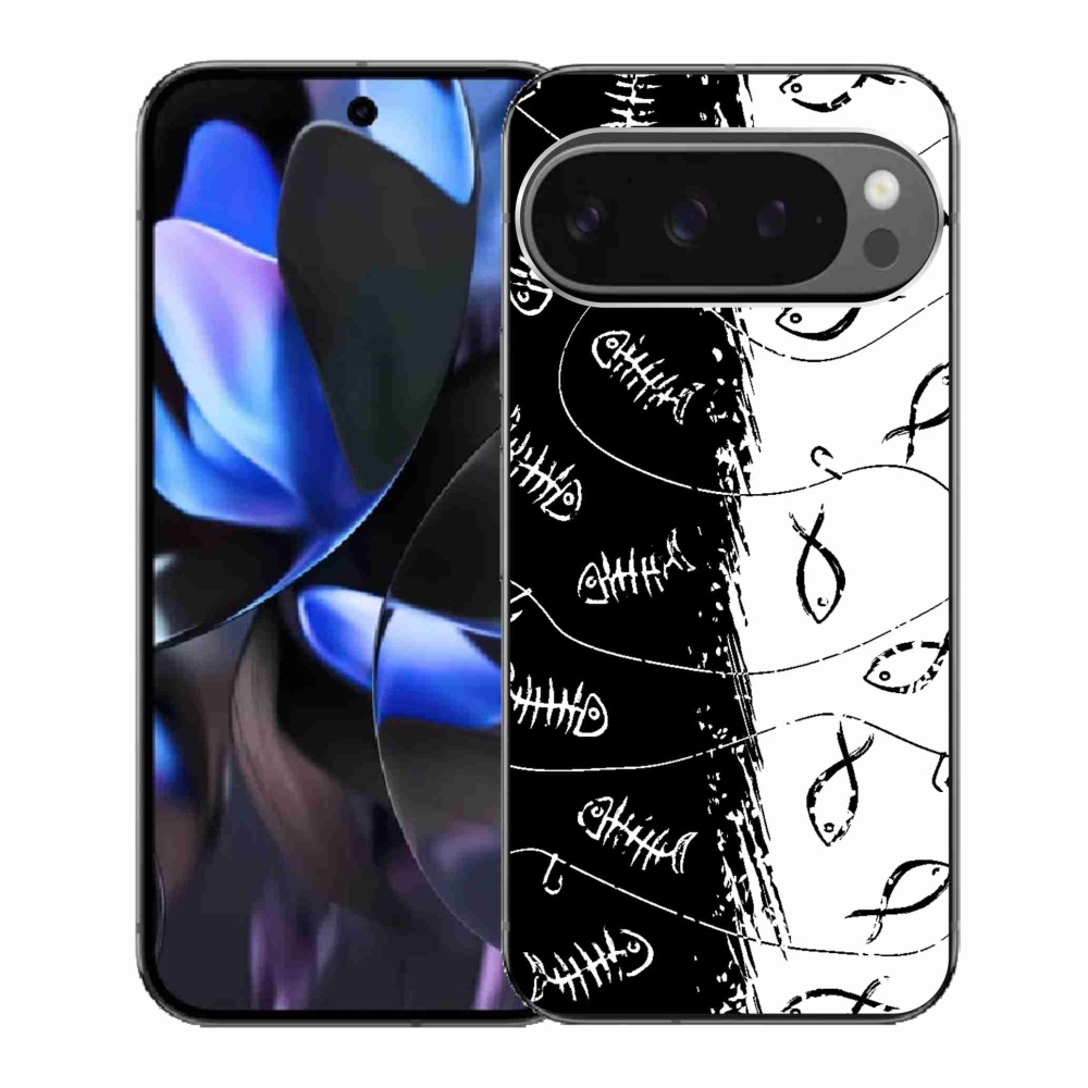 Gélový kryt mmCase na Google Pixel 9 Pro - kostry a rybky