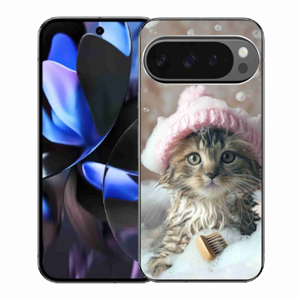 Gélový kryt mmCase na Google Pixel 9 Pro - mačiatko a kúpeľ