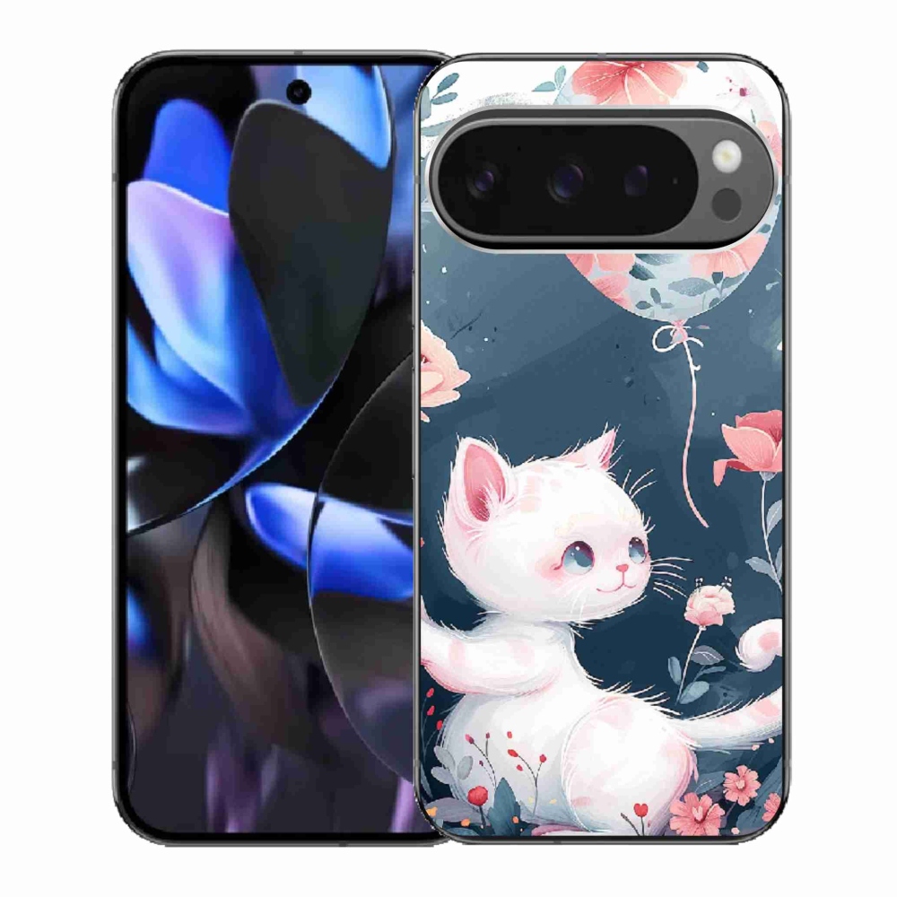 Gélový kryt mmCase na Google Pixel 9 Pro - mačiatko s balónikom