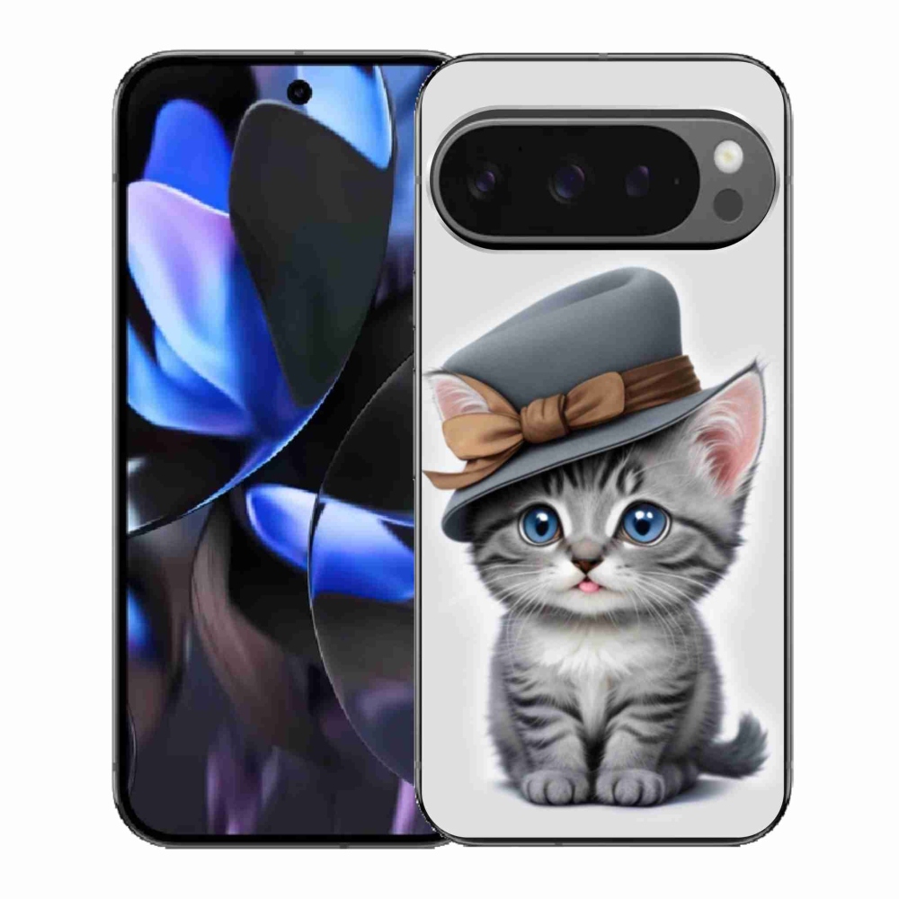 Gélový kryt mmCase na Google Pixel 9 Pro - mačiatko s klobúkom