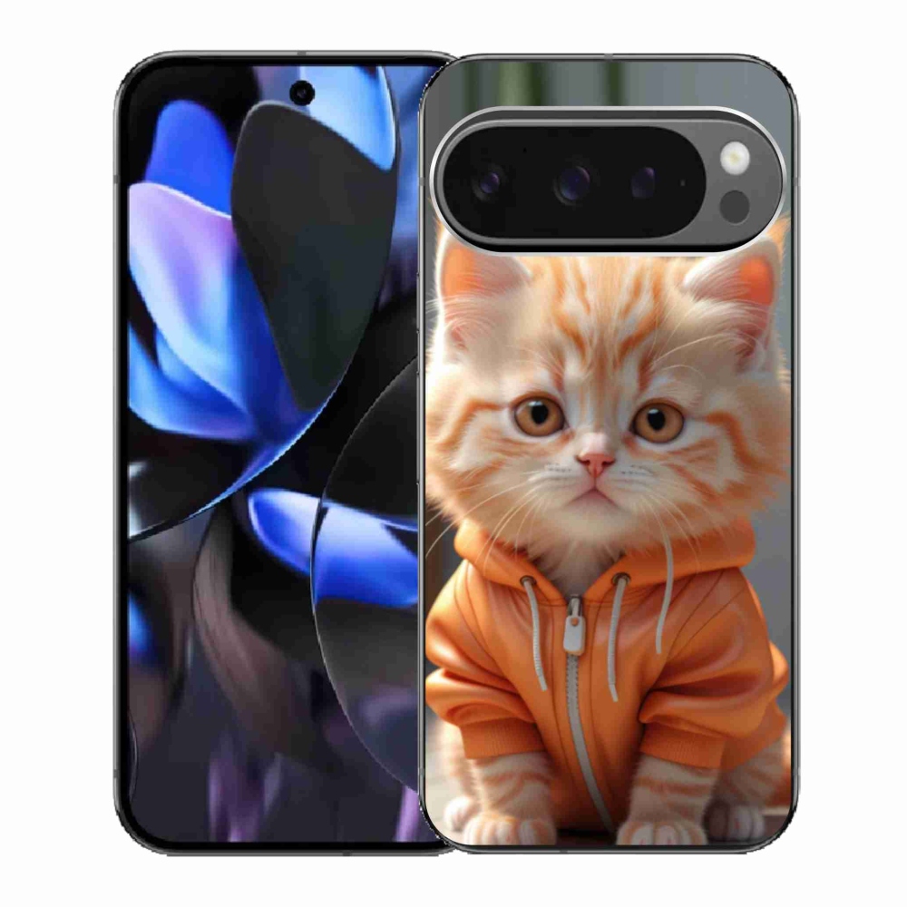 Gélový kryt mmCase na Google Pixel 9 Pro - mačiatko v mikine