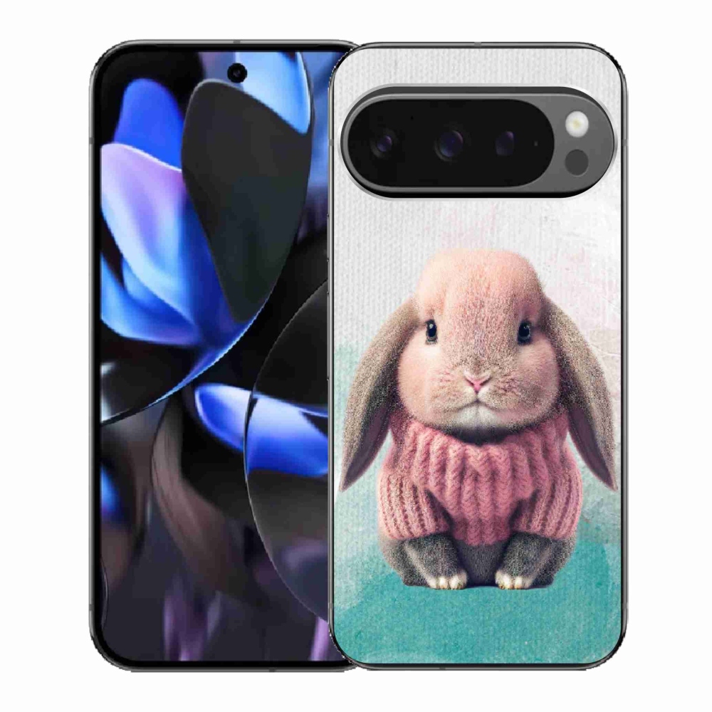 Gélový kryt mmCase na Google Pixel 9 Pro - zajačik vo svetri