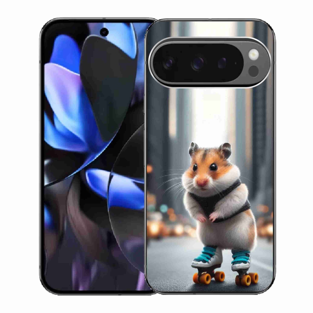 Gélový kryt mmCase na Google Pixel 9 Pro - škrečok na korčuliach