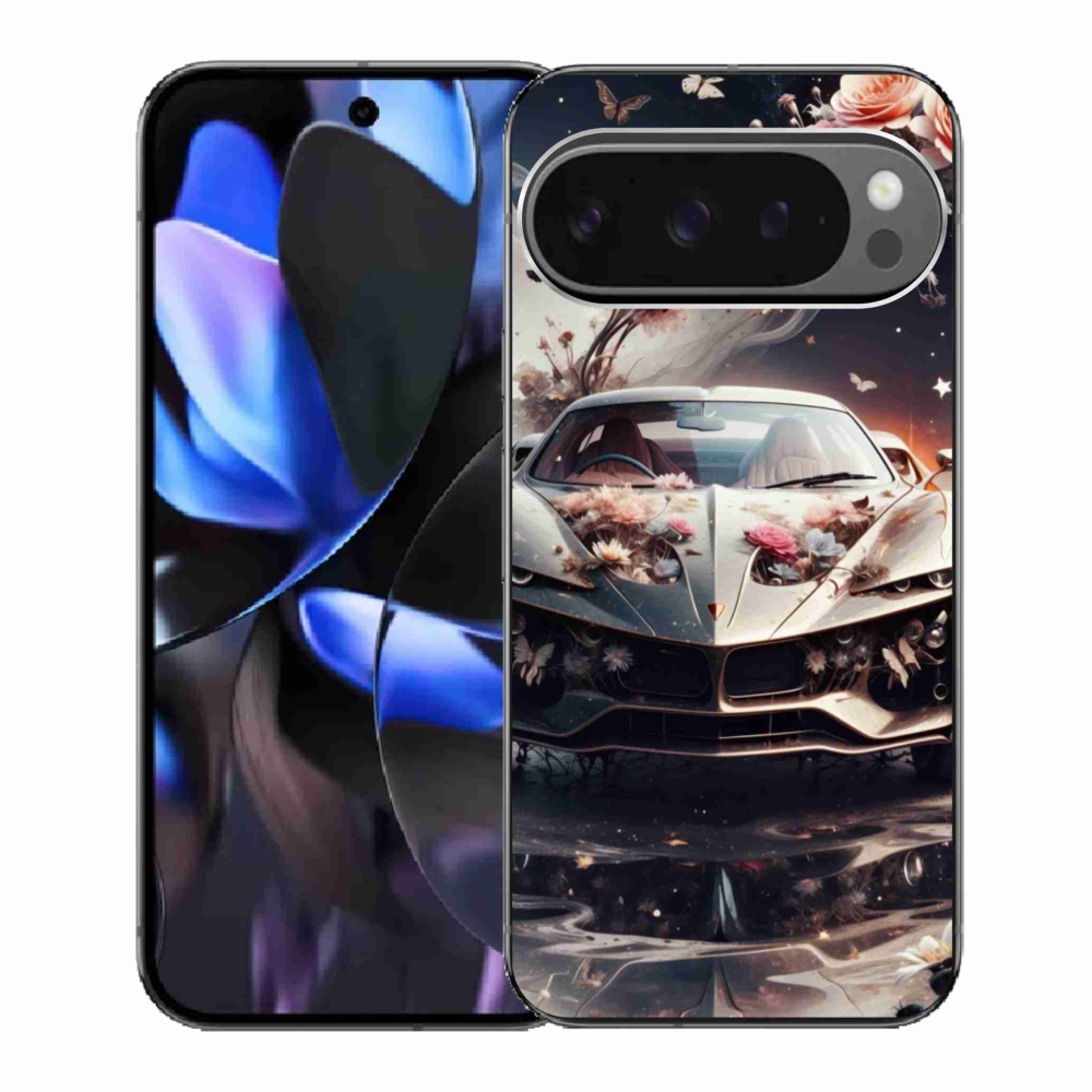 Gélový kryt mmCase na Google Pixel 9 Pro - kvetinový športový automobil